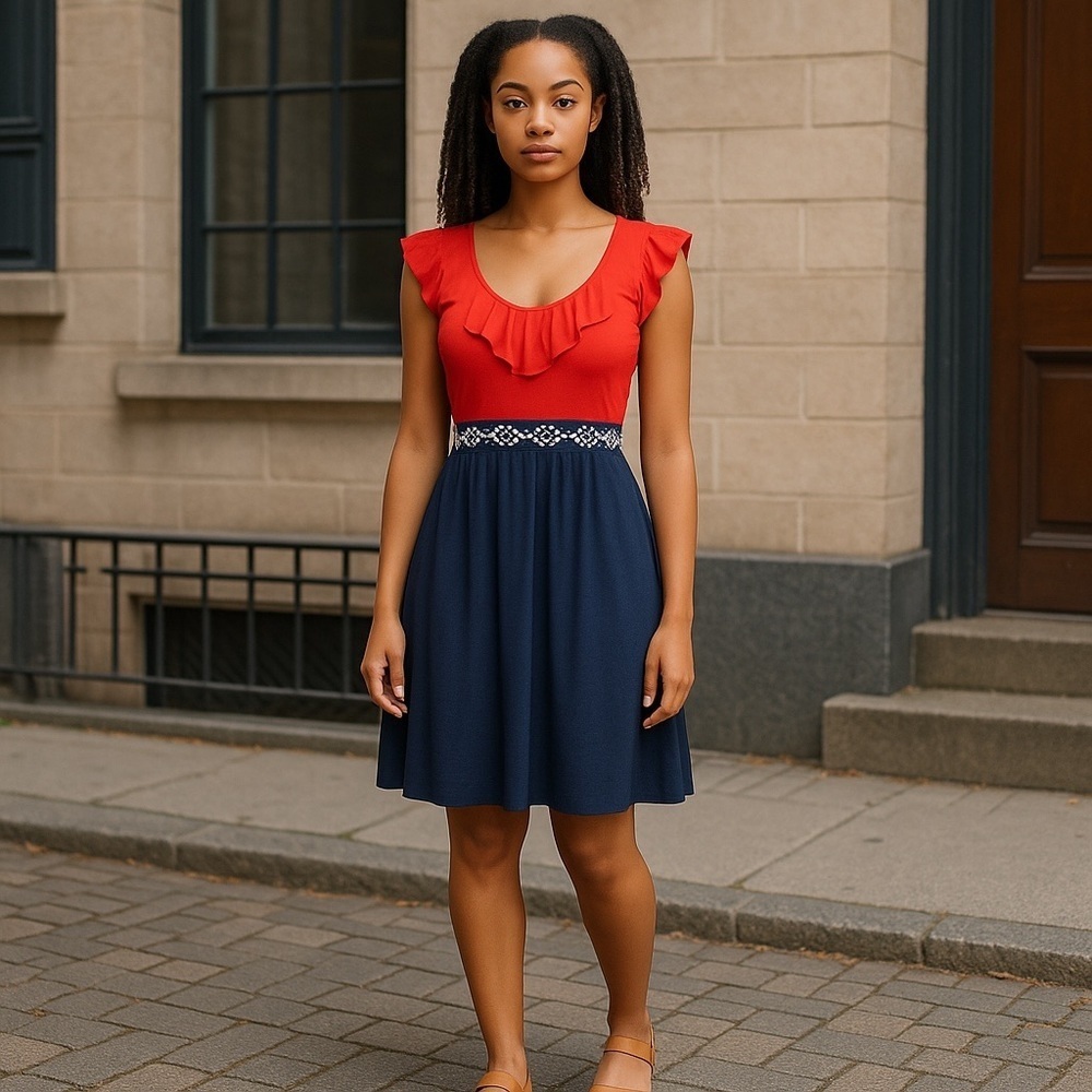 𝅺SOPRANO Dress With Ruffles Size M